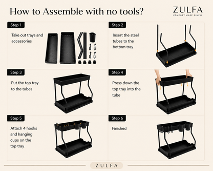 Multi-Use Kitchen & Bathroom Storage Rack by ZULFA