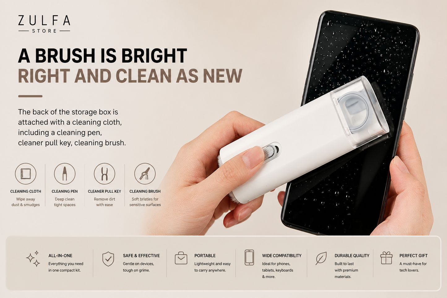 CleanTech Pro™ – 7-in-1 Keyboard & Screen Cleaning Kit by ZULFA