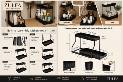 Multi-Use Kitchen & Bathroom Storage Rack by ZULFA