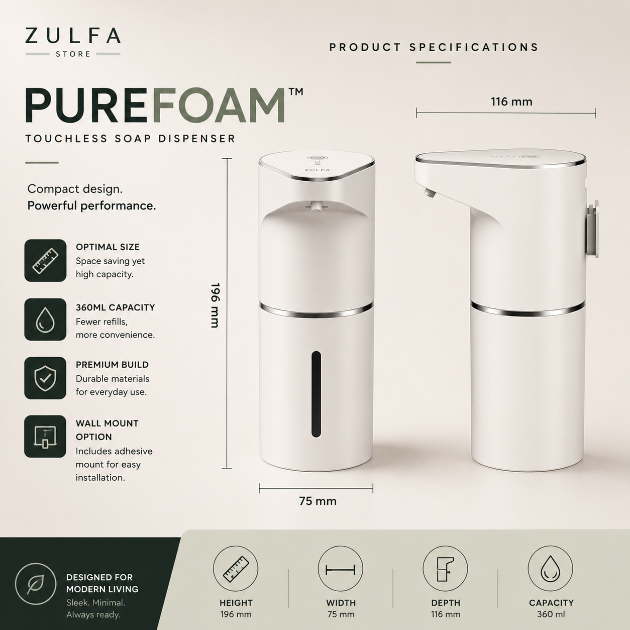 PureFoam™ – Automatic Soap Dispenser by ZULFA