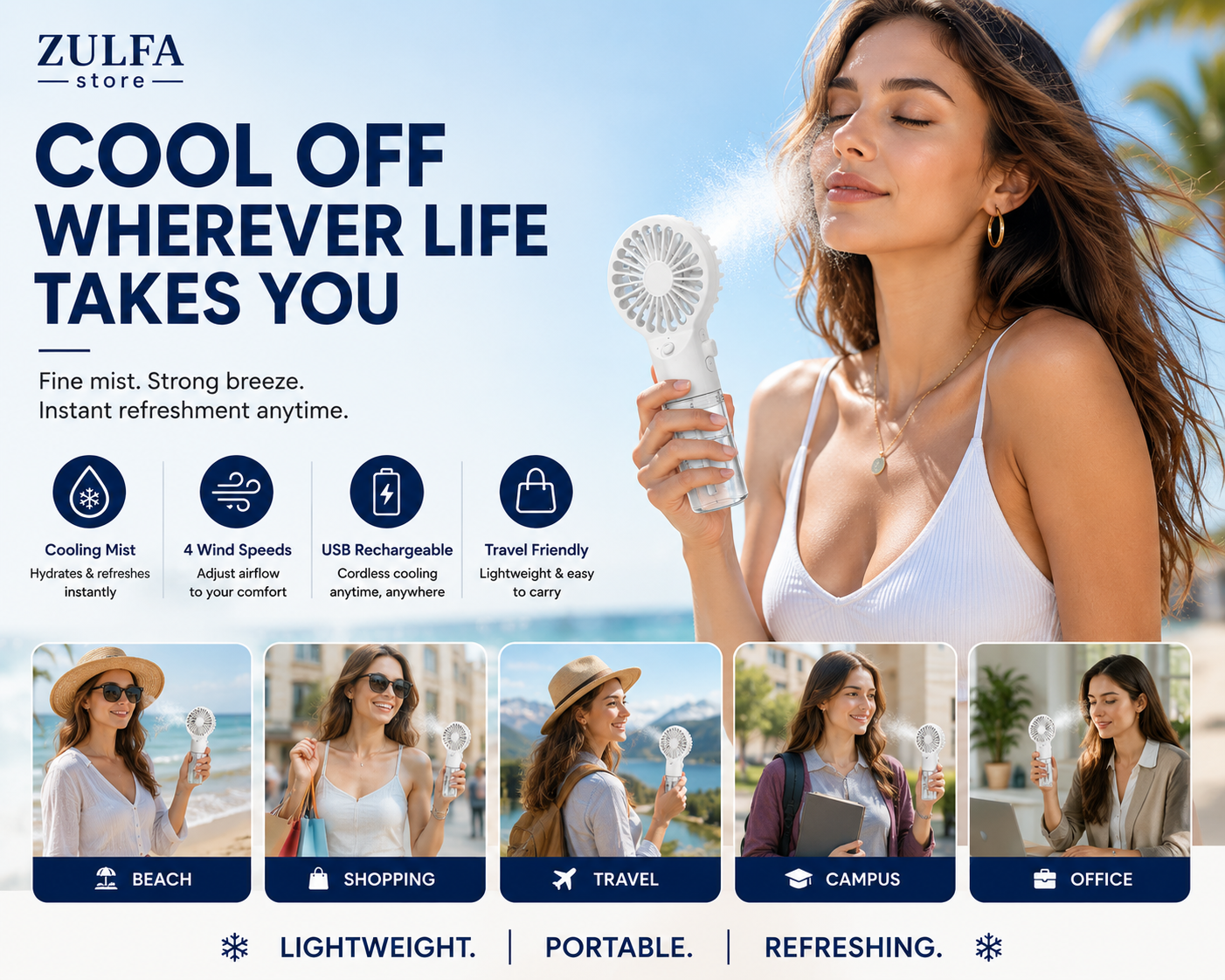 FrostFlow™ Portable Mist Fan