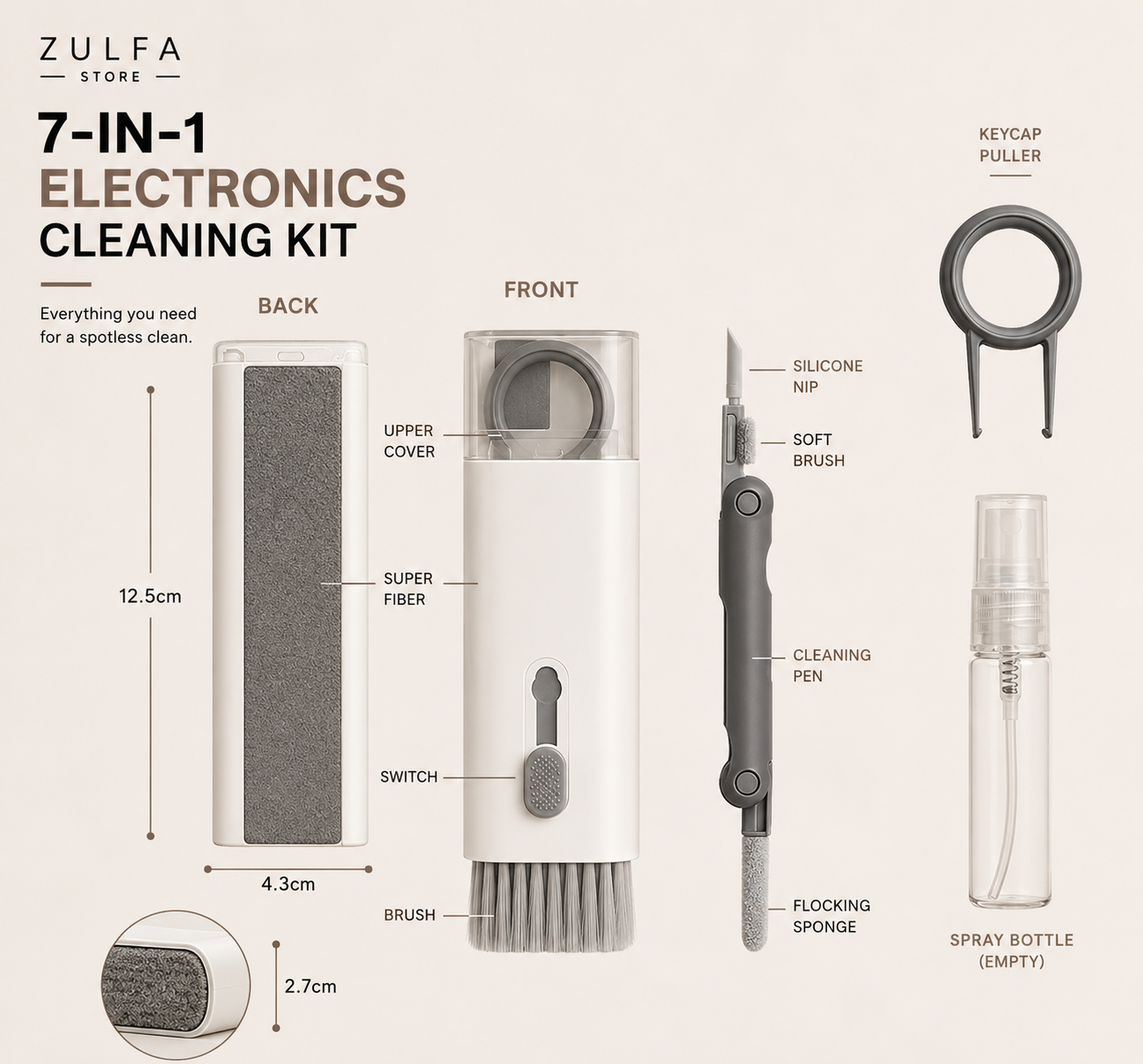 CleanTech Pro™ – 7-in-1 Keyboard & Screen Cleaning Kit by ZULFA